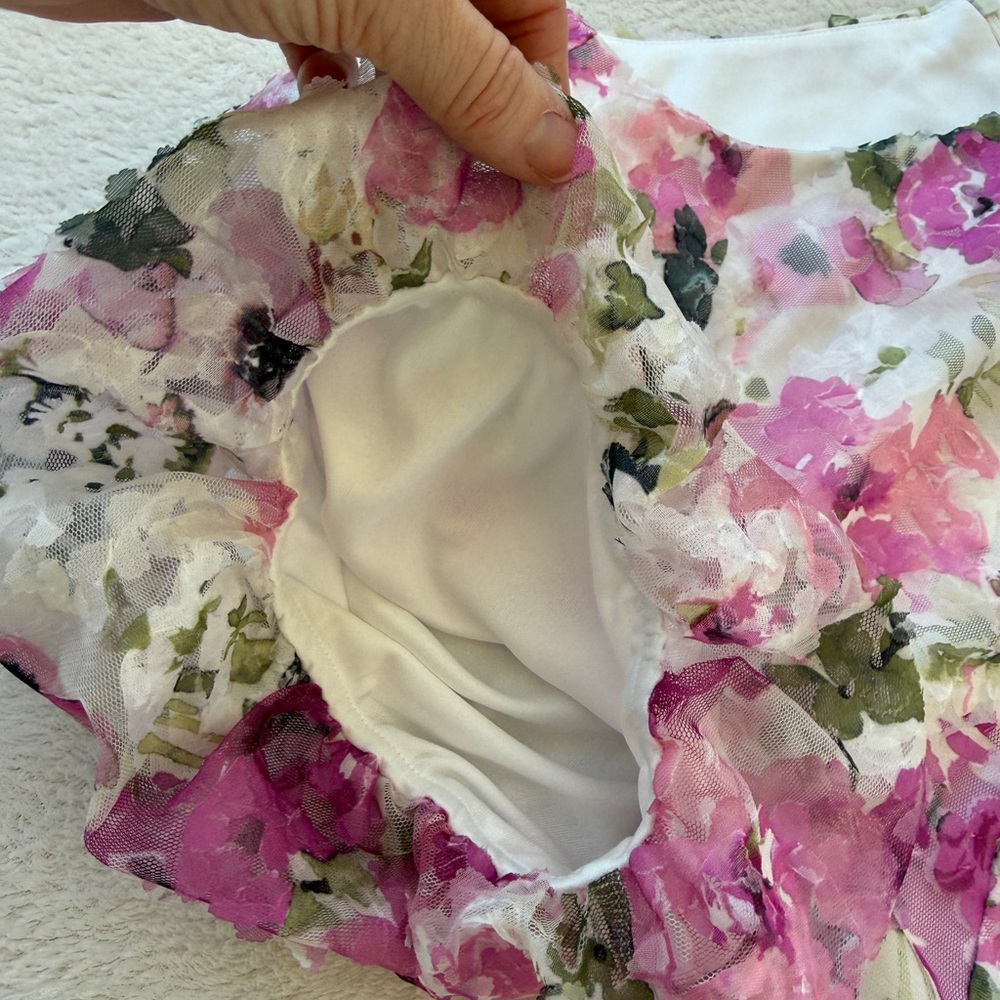 NWT Jessica Howard Floral Dress Pink Sheer Overlay Short Sleeve Elegant Size 16 - Picture 10 of 16